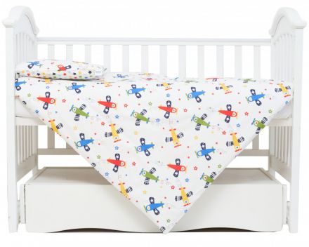 Сменная постель 3 эл Twins Comfort line 3054-C-056, Самолетки, голубой
